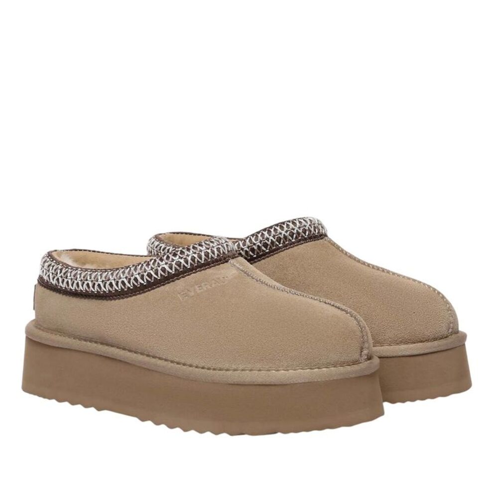 EverAu Womens/Ladies Wonga Leather Slippers / Sand